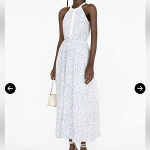 Staud Lisette Leaf-Print Cotton Maxi Dress in size M